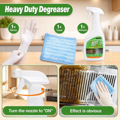 NUAN Heavy Duty Degreaser-Range Hood Cleaner Spray, Heavy Duty Kitchen Grease Remover for Hood Filters, Stovetops, Backsplash & Stainless Steel Surfaces