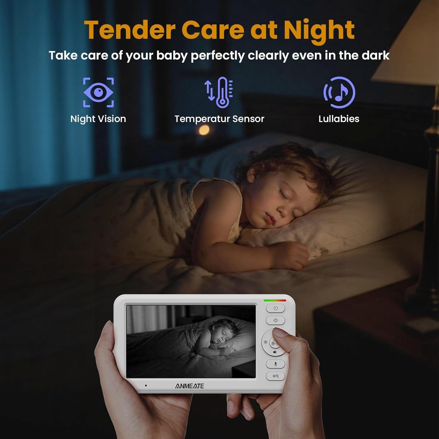 5" HD Video Baby Monitor with Camera and Audio