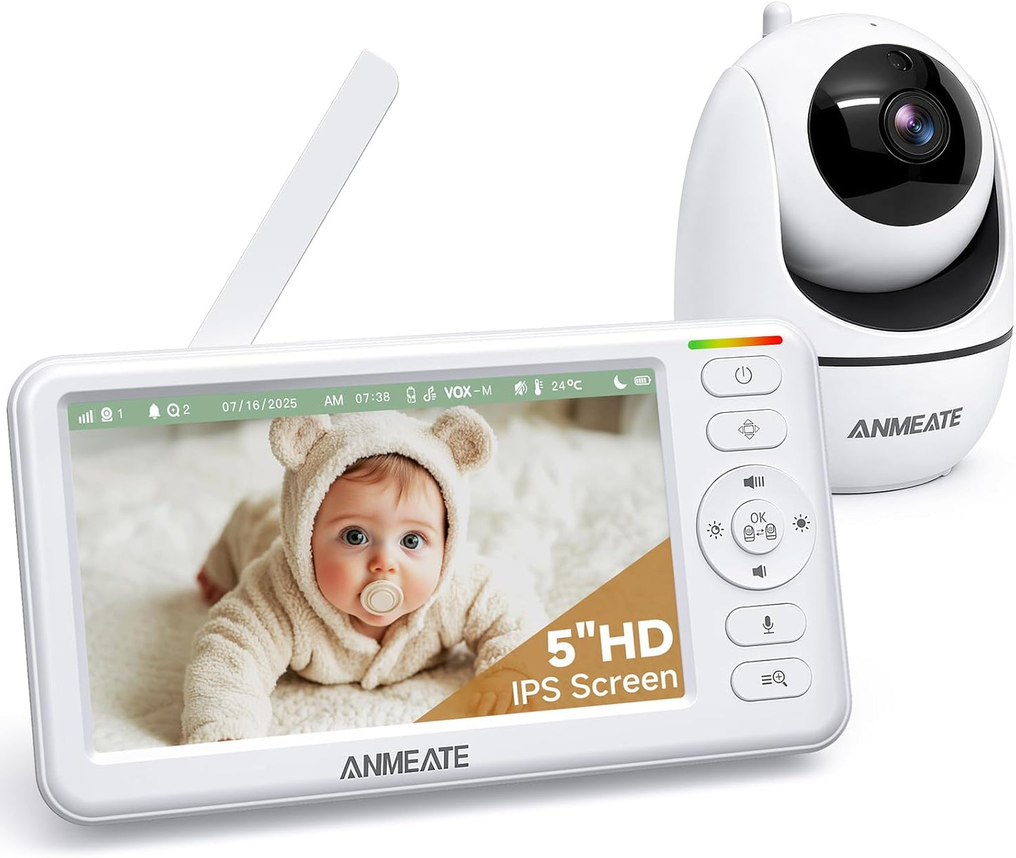 5" HD Video Baby Monitor with Camera and Audio