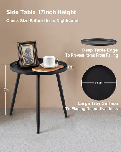 Side Table 3 Legs: Sturdy - Easy Assembly for Apartment Living Room