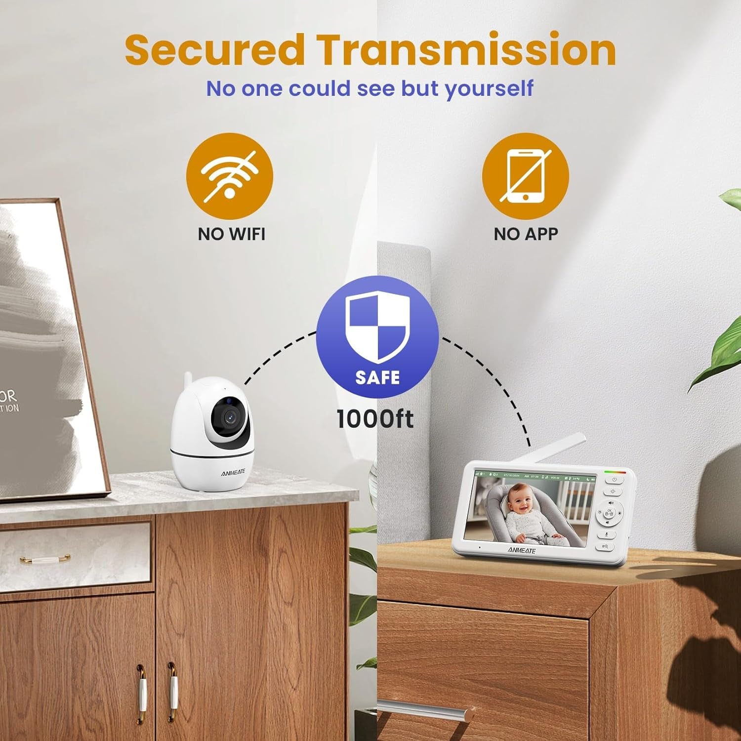 5" HD Video Baby Monitor with Camera and Audio