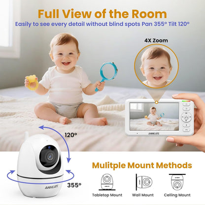 5" HD Video Baby Monitor with Camera and Audio