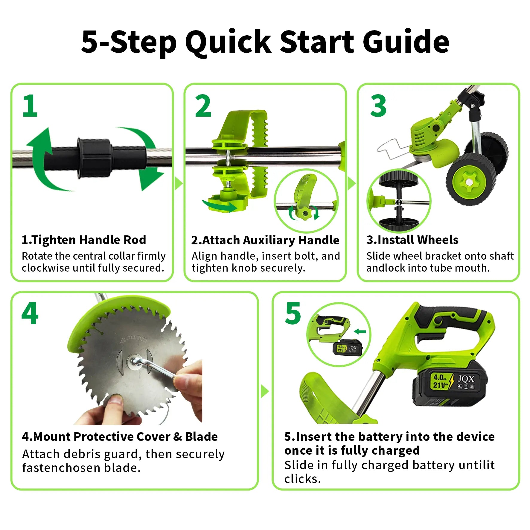 21V Cordless Weed Wacker with Wheels, 3-In-1 Electric String Trimmer, Edger & Lawn Care Tool, Lightweight Lawn Mower for Garden Maintenance, Adjustable Handle