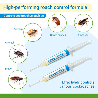 Household Care Products, 2-Pack: Precision Gel Bait Injector for Cockroaches, Cockroach Killer and Control Solution, Suitable for Germany/North America. Indoor Cockroach Control (Suitable for Kitchens and Bathrooms)