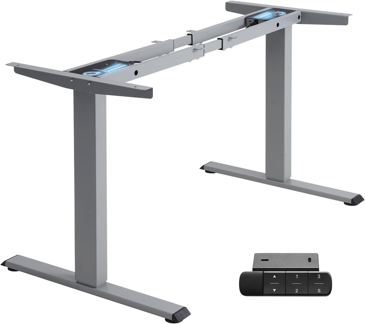Dual Motor Standing Desk Frame, 225 Lbs Capacity, Gray